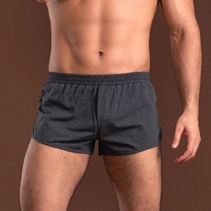 Hombres Booty Shorts Ocio Hombres Entrenamiento Skateboard French Terry Shorts liso teñido cordón hombres 100% algodón - Product Image 3