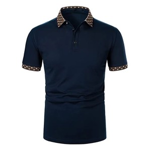 Manches courtes pour hommes de haute qualité pour T-shirt polo nouveau style personnalisable avec tissu en toile à motif solide - Product Image 5