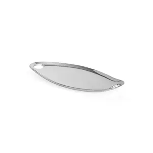 Plats de service en métal nickelé moderne de qualité supérieure vaisselle de mariage et de fête fruits en aluminium serveur fini argent - Product Image 2