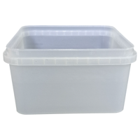 Récipient IML carré de 2000ml avec couvercle inviolable DKK2100 gobelet alimentaire en plastique de couleur de logo personnalisable pour emballer d'autres aliments