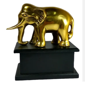 Elegante Figura de Elefante Moderna de Latón Macizo Dorado Antiguo |   Artesanía Decorativa Hecha a Mano para Decoración del Hogar y Comercial - Product Image 5
