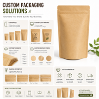 Sacs d'emballage alimentaire refermables en papier kraft écologique, biodégradables et recyclables, avec fermeture éclair, design personnalisé pour les entreprises