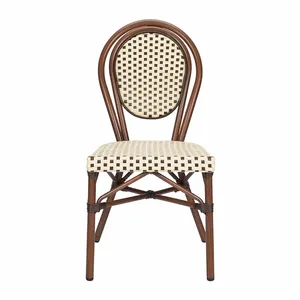 Ngoài trời Bistro nhà hàng đồ nội thất Tất cả thời tiết tre ăn ghế phong phú sô cô la wicker mây bàn ăn đồ nội thất Patio - Product Image 2