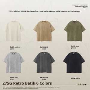 Camiseta de Hombre con Estampado Personalizado, Lavado Ácido, 100% Algodón, Estilo Hip Hop Urbano Vintage de Gran Tamaño con Logotipo, Tejido de Punto de Secado Rápido - Product Image 2