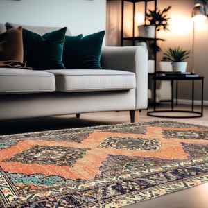 Warm Color Printed <b>Rug</b>, Soft <b>Boho</b> Home Decor, Traditional Turkish Design,Nonwoven Thin <b>Rug</b> - Product Image 4