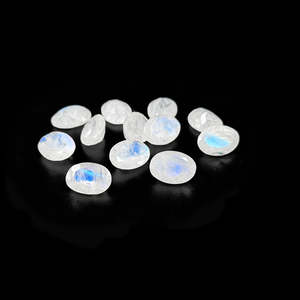 Pierres de lune naturelles de qualité AAA, ovales calibrées 8x10mm et 9x11mm, pierres précieuses blanches en vrac avec certificat IGI - Product Image 2