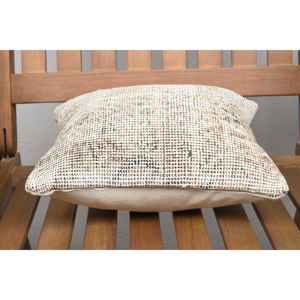 Beige Wool Kantha <b>Patchwork</b> Pillow 12x12 Inch Luxury Vintage Embroidered Fluffy Rustic <b>Throw</b> Pillow for Floor Use - Product Image 5