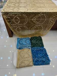 Pañuelo para la Cabeza de Seda George con Cuentas, Estilo Nuevo, Todos los Colores, Tela India George, Ropa Africana de Moda para Adultos - Product Image 2