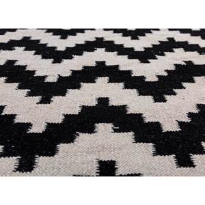 Alhambra - Alfombras de lana de tejido plano en gris y negro, ADWL-13228, con diseño de chevrón, rayas y rectángulos, para el hogar, pasillo, dormitorio, habitación, junto a la cama - Product Image 3