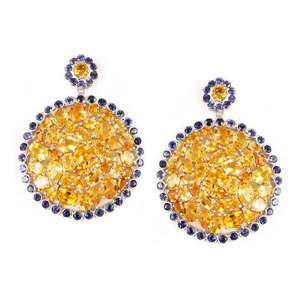 Hot Popular Sterling 925 Silver iolite Gemstone CZ Stud pendientes para mujeres compromiso regalo de boda joyería - Product Image 2