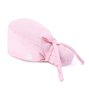 Gorros quirúrgicos ajustables para hombres y mujeres, turbante de enfermería Bouffant de calidad, botones, coleta de pelo largo, poliéster - Product Image 2