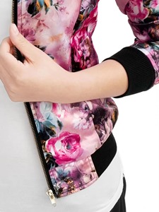 Chaqueta Bomber de Satén para Mujer, Nueva Llegada, Transpirable, de Nailon, Color Sólido, Moda Otoño Invierno, Venta al Por Mayor OEM - Product Image 4