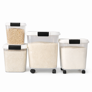 ANYA 10kg 20kg 25kg Airtight Grain Storage Container Plastic Rice Bucket <strong>with</strong> <strong>Lid</strong> Moisture-Proof Food Storage <strong>Bin</strong> for Kitchen - Product Image 1