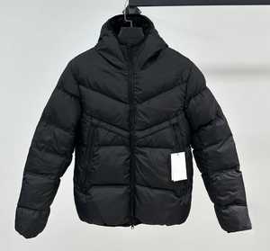 Unisex High Quality Customized Puffer Jacket Slim <b>Vintage</b> Style Stand Collar Canvas Embroidered Customized Logo for Winter - Product Image 2