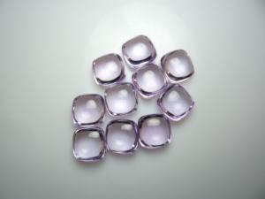 Export Grade 100% Natural semi-precious Pink Amethyst in <b>Square</b> <b>Cushion</b> Checker Cut Shape Available in Custom Sizes for Export - Product Image 3