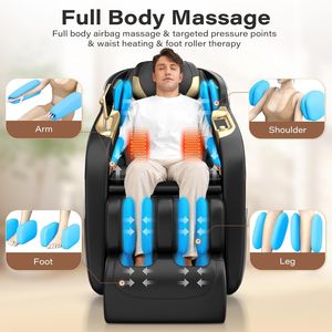 Massage <b>Chair</b> Zero Gravity Massage <b>Chairs</b> Full Body Recliner Touch Screen Foot Rollers Airbags Bluetooth Body Scan Thai Stretch - Product Image 4