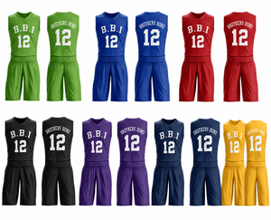 Conjunto de Uniforme de Baloncesto B.B.I Verde sin Mangas con Cuello en V, 12 Brothers Bond, Secado Rápido, Poliéster, Unisex para Adultos - Product Image 3