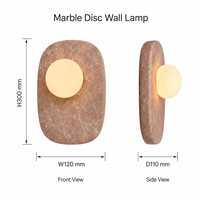 Applique murale en marbre naturel, plaque ronde en pierre, globe opale, LED G9 multicolore, chambre, couloir, salle de bain