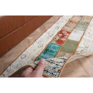 Turkish 2x5.7 ft <b>Runner</b> <b>Rug</b>, Vintage <b>Rug</b>, Brown Polka dot <b>Rug</b> - Product Image 5