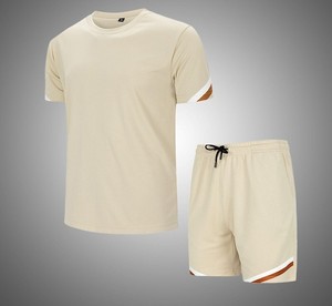 Conjuntos de Camiseta y Pantalones Cortos Casuales para Hombre, Tallas Grandes, Última Moda de Verano, Transpirables, Diseño Estampado Térmico, Colores Sólidos, Estilo Urbano - Product Image 6