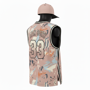 Maillot de basket-ball pour femmes, en maille de polyester respirante, couleurs pastel douces, sans manches, panneau coupé et cousu, logo personnalisé en sublimation, coton - Product Image 5