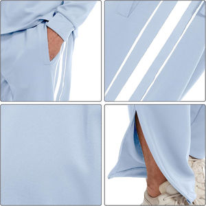 ชุดวอร์มลำลองน้ำหนักเบาออกแบบได้ตามต้องการมีซิปขนาดเต็มมีสไตล์และใส่สบายสำหรับสวมใส่ในชีวิตประจำวันของผู้ชาย - Product Image 4