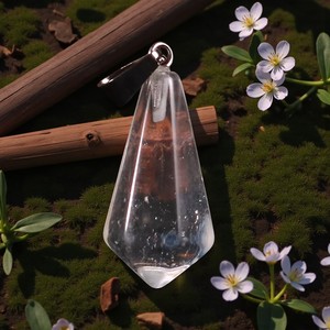 Colgante de Latón Chapado en Oro Cristiano con Forma de Pirámide de Piedras Preciosas de Diamante Hexagonal - Product Image 1