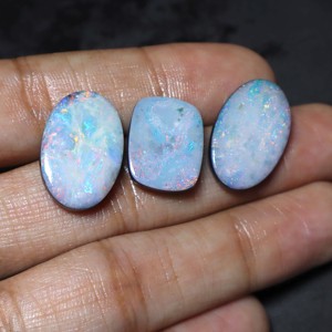 34 Carat Lot Natural Australian Opal Doublet Cabochon Multi <b>Fire</b> Handmade High Quality Available - Product Image 1