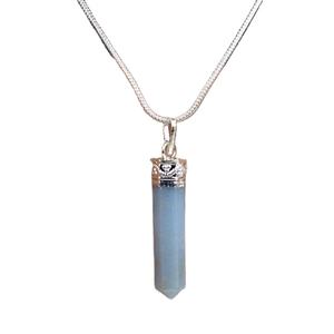 Usine en gros de haute qualité Angelite Point crayon pendentif pierre semi-précieuse artisanat gravure amour guérison pendentif pierre précieuse - Product Image 1