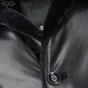 Abrigo de piel de cordero vegetal Malik con forro de piel de oveja de un solo pecho prendas de vestir exteriores comodidad elegante hecha en Pakistán - Product Image 5