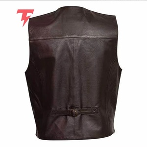 Promotion Fashion Wear New Men Genuine <b>Leather</b> <b>Vest</b> High Quality Waterproof Triple Breasted Button Casual Outerwear Knitted - Product Image 3