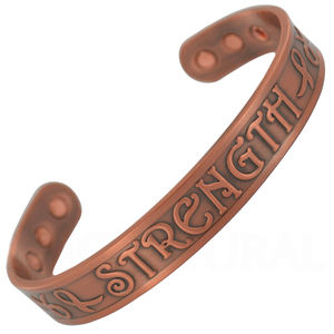 2023 septembre 3mm épais style tibétain gravé manchette bijoux magnétiques marteau Texture torsadé pur cuivre Bracelets - Product Image 3