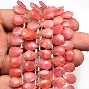AAA + 8x16mm-11x18mm Rodocrosita pera suave Briolette Rodocrosita Natural piedras preciosas semipreciosas cuentas lisas para joyería - Product Image 1