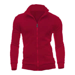 Sudadera de Alta Calidad para Hombre con Cierre Completo, Proveedor de Chaquetas de Felpa de Algodón sin Capucha, Bordadas, con Patrón Liso - Product Image 4