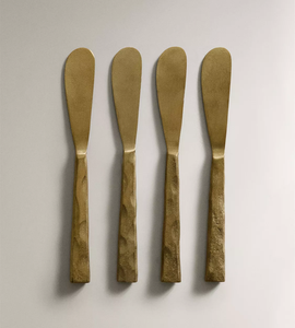 Cuchillo de mantequilla de latón Juego de cubiertos de vajilla Cuchillo de mantequilla directo con nuevo logotipo personalizado y cuchillo de mantequilla de diseño - Product Image 3