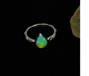 แหวนโอปอลเอธิโอเปียนธรรมชาติ925อัญมณีเงินสเตอร์ลิงเครื่องประดับแฮนด์เมดของขวัญสำหรับผู้หญิงของขวัญคริสต์มาส - Product Image 2