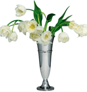 Florero Moderno de Metal en Forma de Trompeta para Mesa, Decoración para Hogar, Bodas y Fiestas, Ecológico, de Aluminio Plateado - Product Image 1