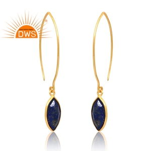 ต่างหูห้อยอัญมณีธรรมชาติทำจากทองเหลืองชุบทอง18K ผลิตตามสั่ง - Product Image 3