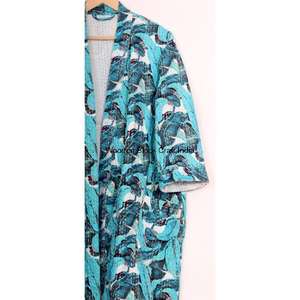 Robe kimono matelassée en coton biologique vintage, faite à la main, mode indienne pour les festivals, vêtements de nuit, veste confortable - Product Image 3