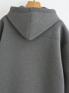 <b>Light</b> Gray Hoodies Men's 100% Cotton Jacquard Sweatshirt Casual Pullover Top with Hood for <b>Outdoor</b> FitnessPrinting Winter Season - Product Image 5