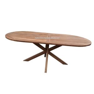 Luxury Modern Design Oval Teak <b>Wood</b> Solid Outdoor Dining <b>Table</b> <b>Garden</b> Furniture for Hotel Villa Resort Application Exterior Use - Product Image 3