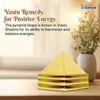 HOME GENIE-Pyramide en laiton à 3 couches pour la correction vastu énergie positive et décoration intérieure-Outil spirituel fait main 3x3cm