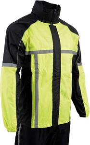 Traje de lluvia de motocicleta transpirable de Gore-Tex impermeable negro para hombre, cinta reflectante de alta visibilidad, bolsillos ligeros OEM personalizados - Product Image 3
