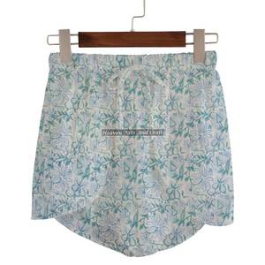Hand Block Printing Flower Floral Women 100% Cotton Wrap <b>Shorts</b> Custom Logo Printed Elastic Waistband Women Wrap <b>Shorts</b> - Product Image 4