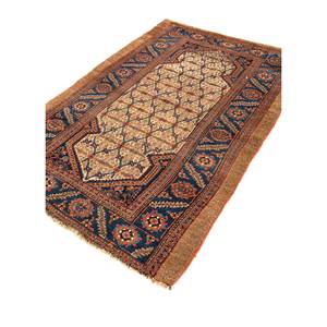 Tapis en laine noué à la main Kiaan Gold Paem-1414 pour salon, grand format, avec motif rectangulaire médaillon pour couloir, idéal pour la prière - Product Image 2