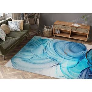 พรมพิมพ์ลาย: พรมกันลื่น, พรมสีน้ำเงิน, ดีไซน์ทันสมัย, พรมลายกอบเลน - Product Image 5