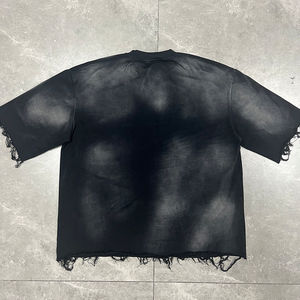 T-shirt pour homme en coton lourd personnalisé en gros, col rond, coupe ample, impression grand format, décontracté - Product Image 2