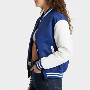 Chaqueta Universitaria de Mujer de Alta Calidad, Hecha a Medida, Gruesa, Cálida, de Lana, Impermeable, Informal para Invierno, con Logotipo Bordado Personalizado, de Algodón - Product Image 5