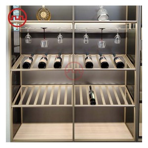 Armadietto a muro ristorante moderno <span class=keywords><strong>per</strong></span> vino luci LED soggiorno in metallo vino display <span class=keywords><strong>cabina</strong></span> di vetro armadietto <span class=keywords><strong>per</strong></span> la conservazione del vino - Product Image 6