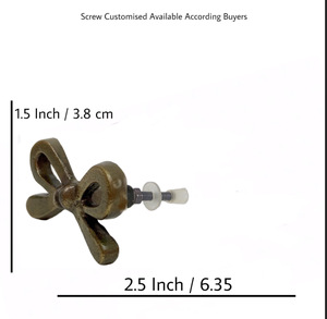 ลูกบิดโบว์แบบโบราณมือจับลิ้นชักตู้เหล็กหล่อเซรามิกแบบอุตสาหกรรมสำหรับห้องครัวห้องนอนตู้เสื้อผ้า - Product Image 3